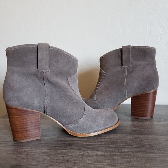 Splendid Lakota Western High-Heel Suede Booties Size Women's 9.5 Grey Ankle Boot - Picture 9 of 12